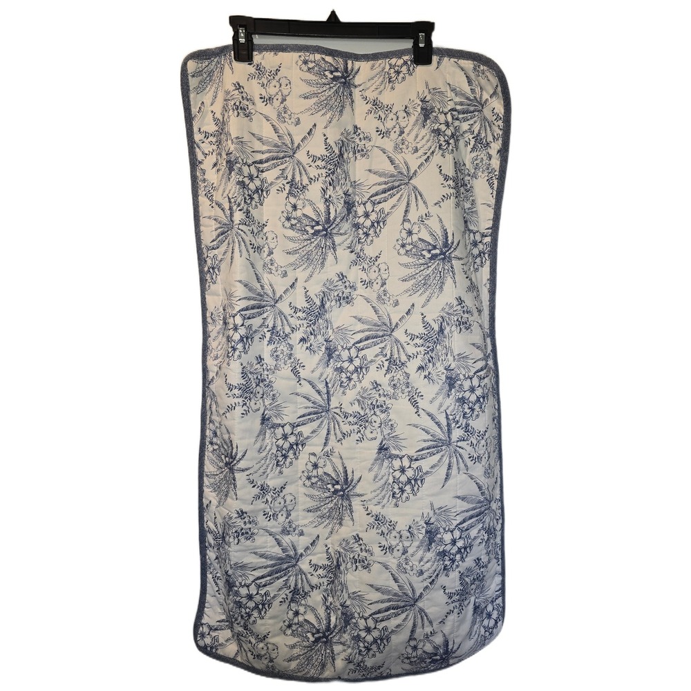 Tommy Bahama Tropical Toile Quilted Pillow Sham Blue White Palm Tree Floral king
